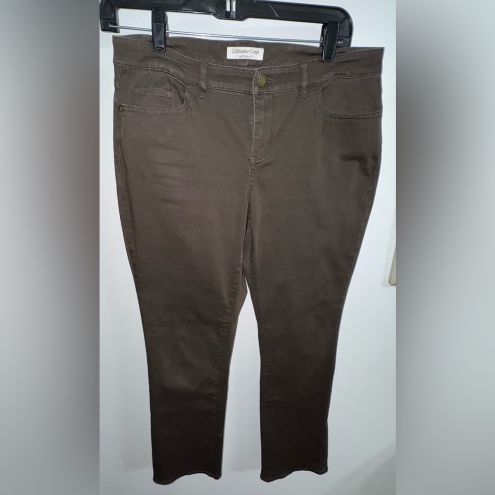 Cold Water Creek Classic Straight Leg Pants in Dark Brown